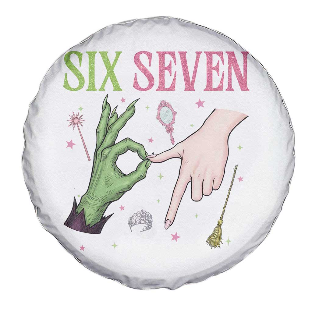 Funny Six Seven Witch Pink And Green Broomstick Magic Wand Spare Tire Cover TS11 Print Your Wear