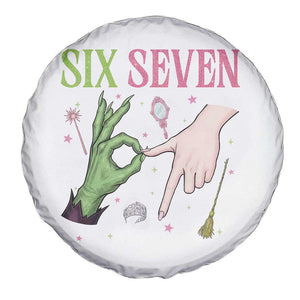 Funny Six Seven Witch Pink And Green Broomstick Magic Wand Spare Tire Cover TS11 Print Your Wear