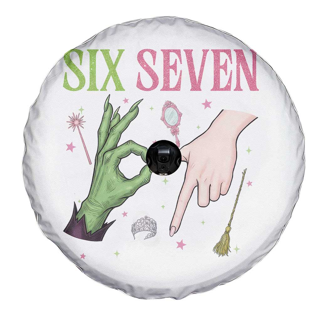 Funny Six Seven Witch Pink And Green Broomstick Magic Wand Spare Tire Cover TS11 Print Your Wear