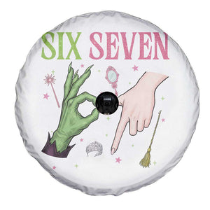 Funny Six Seven Witch Pink And Green Broomstick Magic Wand Spare Tire Cover TS11 Print Your Wear