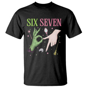 Funny Six Seven Witch Pink And Green Broomstick Magic Wand T Shirt TS11 Black Print Your Wear