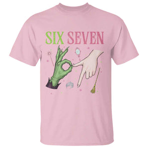 Funny Six Seven Witch Pink And Green Broomstick Magic Wand T Shirt TS11 Light Pink Print Your Wear
