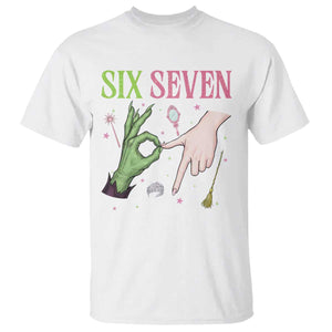 Funny Six Seven Witch Pink And Green Broomstick Magic Wand T Shirt TS11 White Print Your Wear