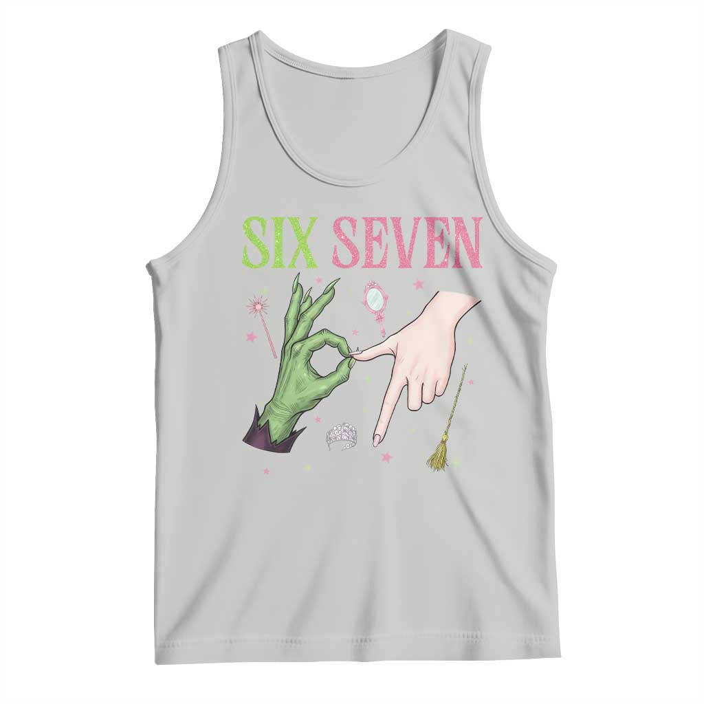 Funny Six Seven Witch Pink And Green Broomstick Magic Wand Tank Top - Print Your Wear
