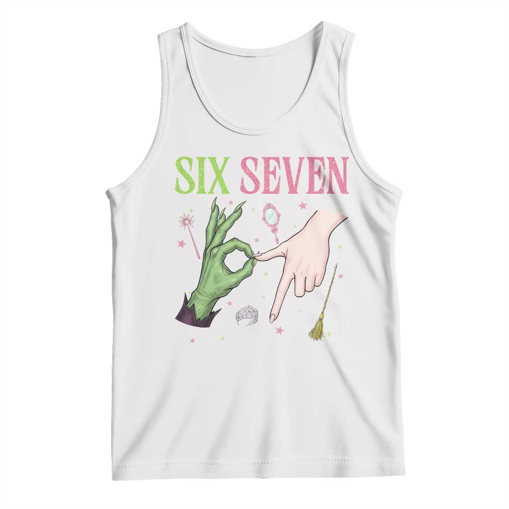 Funny Six Seven Witch Pink And Green Broomstick Magic Wand Tank Top - Print Your Wear