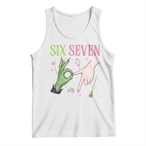 Funny Six Seven Witch Pink And Green Broomstick Magic Wand Tank Top - Print Your Wear