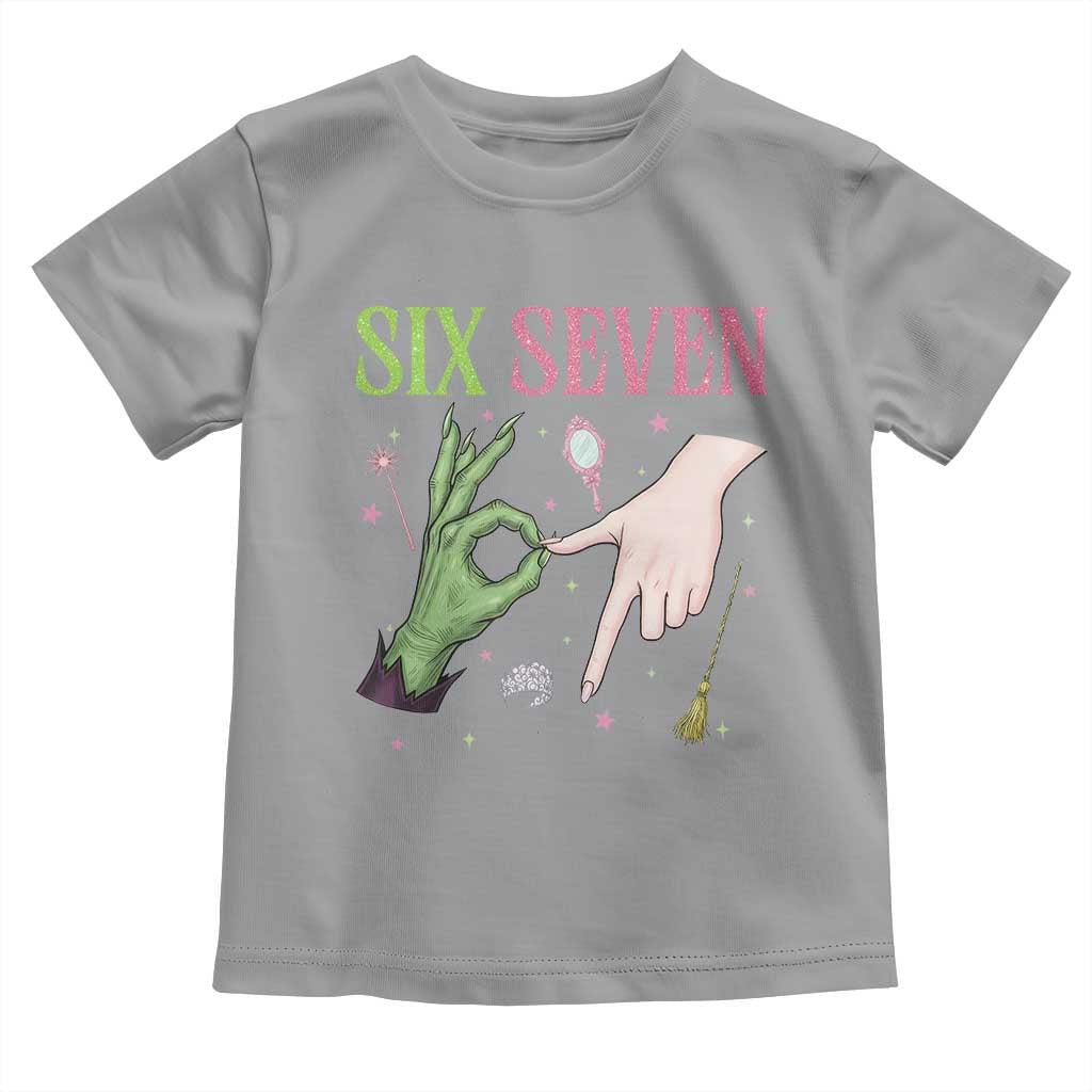 Funny Six Seven Witch Pink And Green Broomstick Magic Wand Toddler T Shirt TS11 Sport Gray Print Your Wear
