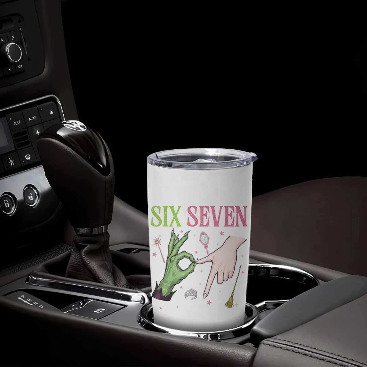 Funny Six Seven Witch Pink And Green Broomstick Magic Wand Tumbler Cup TS11 Print Your Wear