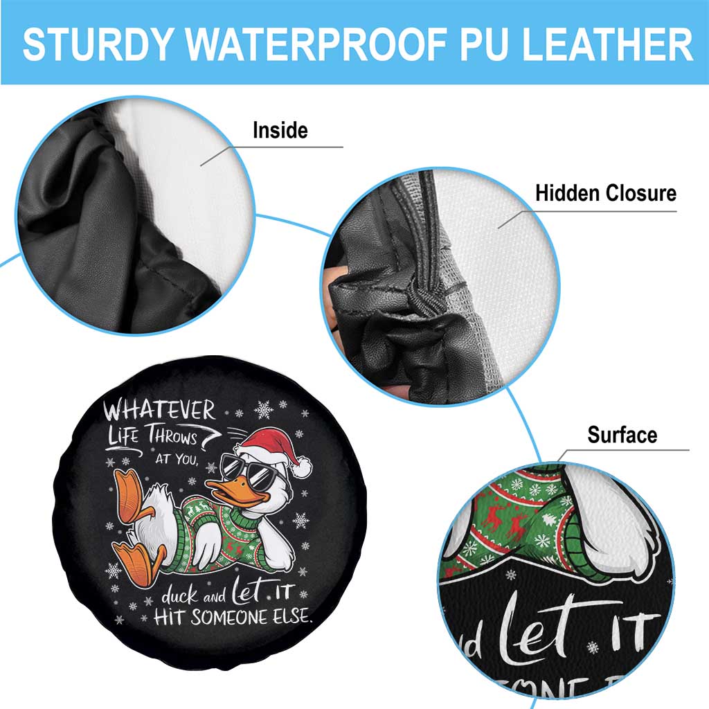 Funny Whatever Life Throws At You Duck And Let It Hit Someone Else Christmas Spare Tire Cover TS11 Print Your Wear