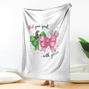 Funny Christmas Witch Pink Goes Good With Green Throw Blanket TS11 Print Your Wear