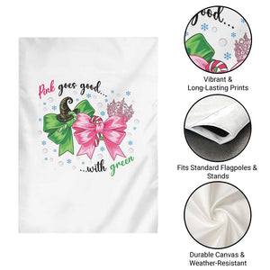 Funny Christmas Witch Pink Goes Good With Green Garden Flag TS11 Print Your Wear