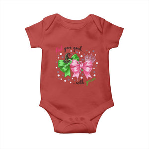 Funny Christmas Witch Pink Goes Good With Green Baby Onesie TS11 Red Print Your Wear