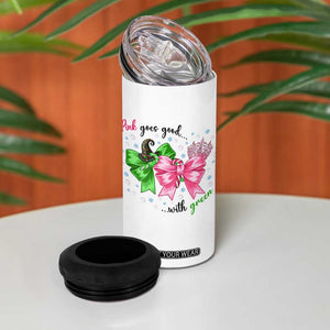 Funny Christmas Witch Pink Goes Good With Green 4 in 1 Can Cooler Tumbler TS11 Print Your Wear