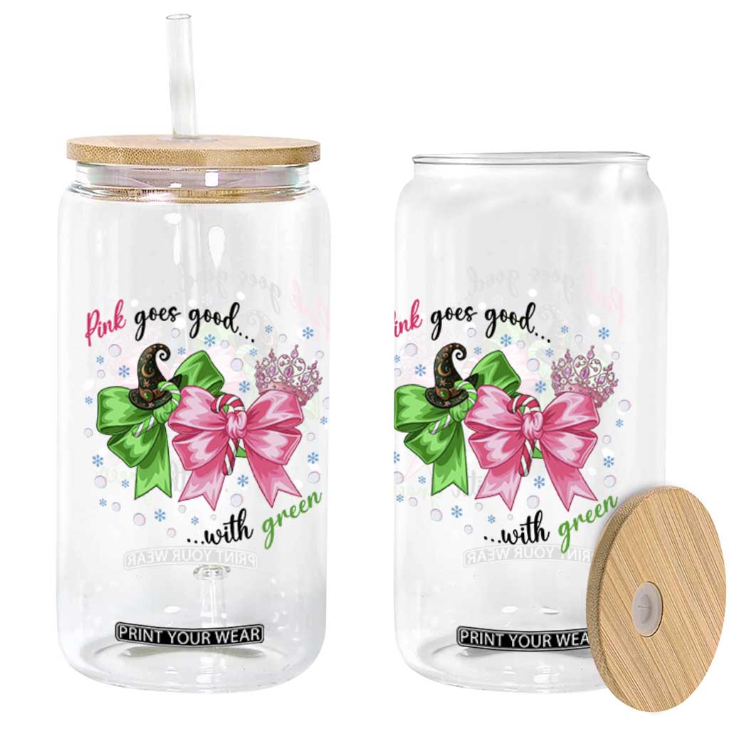 Funny Christmas Witch Pink Goes Good With Green Glass Can TS11 Print Your Wear