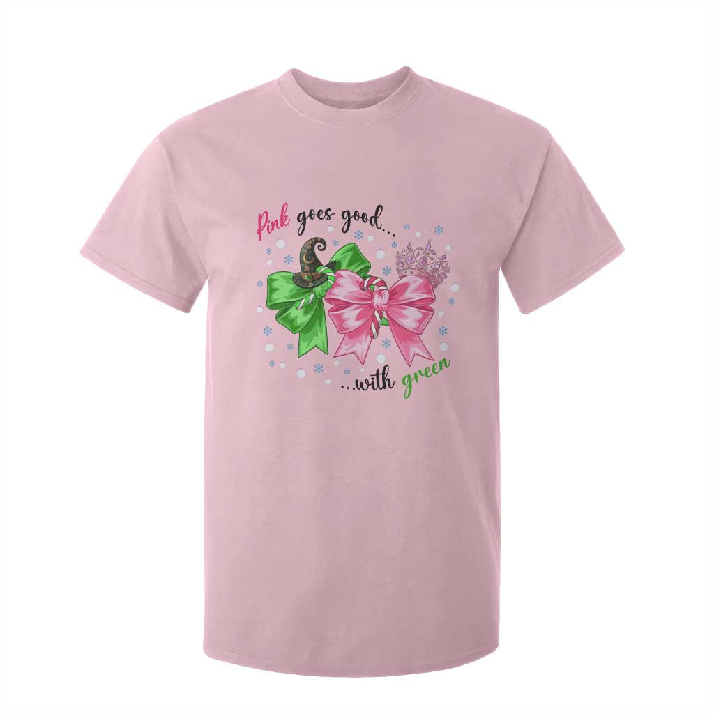 Funny Christmas Witch Pink Goes Good With Green T Shirt For Kid TS11 Light Pink Print Your Wear