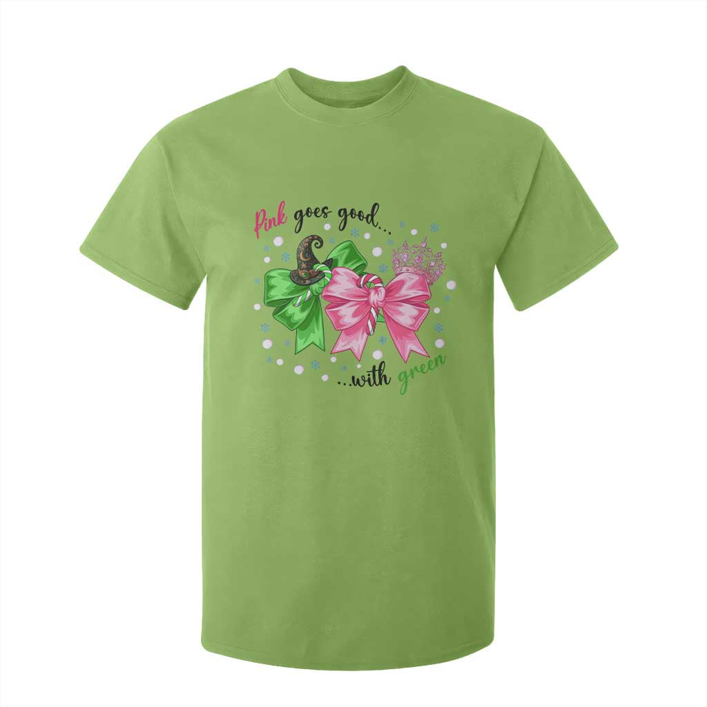 Funny Christmas Witch Pink Goes Good With Green T Shirt For Kid TS11 Lime Print Your Wear