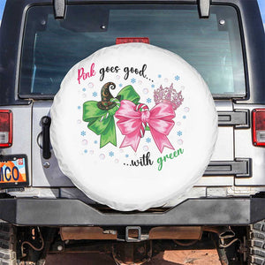 Funny Christmas Witch Pink Goes Good With Green Spare Tire Cover TS11 No hole White Print Your Wear