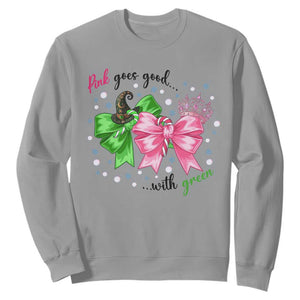 Funny Christmas Witch Pink Goes Good With Green Sweatshirt TS11 Sport Gray Print Your Wear