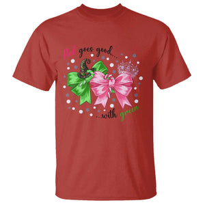 Funny Christmas Witch Pink Goes Good With Green T Shirt TS11 Red Print Your Wear
