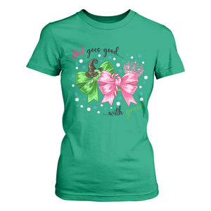 Funny Christmas Witch Pink Goes Good With Green T Shirt For Women TS11 Irish Green Print Your Wear