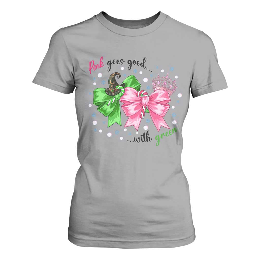 Funny Christmas Witch Pink Goes Good With Green T Shirt For Women TS11 Sport Gray Print Your Wear
