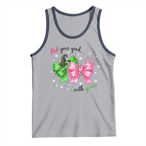 Funny Christmas Witch Pink Goes Good With Green Tank Top - Print Your Wear