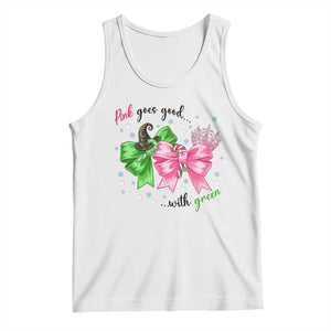 Funny Christmas Witch Pink Goes Good With Green Tank Top TS11 White Print Your Wear