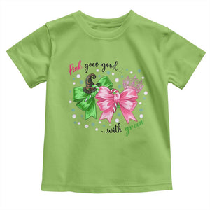 Funny Christmas Witch Pink Goes Good With Green Toddler T Shirt TS11 Lime Print Your Wear
