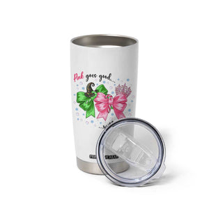 Funny Christmas Witch Pink Goes Good With Green Tumbler Cup TS11 Print Your Wear