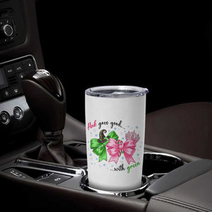 Funny Christmas Witch Pink Goes Good With Green Tumbler Cup TS11 Print Your Wear