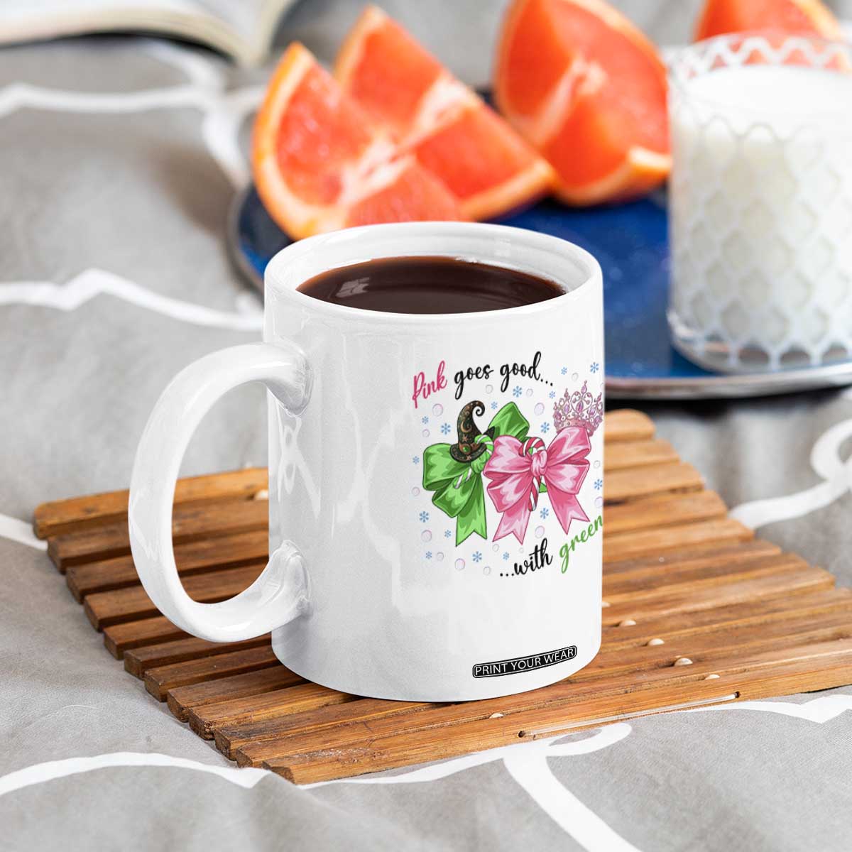 Funny Christmas Witch Pink Goes Good With Green Coffee Mug TS11 Print Your Wear