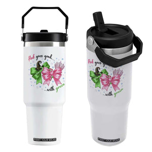 Funny Christmas Witch Pink Goes Good With Green Flip Straw Tumbler TS11 One Size: 30 oz White Print Your Wear
