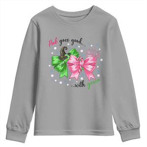 Funny Christmas Witch Pink Goes Good With Green Youth Sweatshirt TS11 Sport Gray Print Your Wear