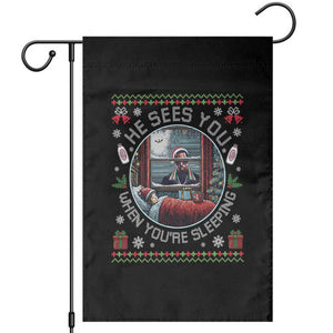 Funny Christmas Diddy Garden Flag He Sees You When You Are Sleeping Baby Oil Ugly Xmas TS11 Black Print Your Wear