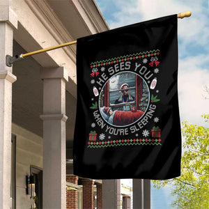 Funny Christmas Diddy Garden Flag He Sees You When You Are Sleeping Baby Oil Ugly Xmas TS11 Print Your Wear