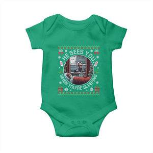 Funny Christmas Diddy Baby Onesie He Sees You When You Are Sleeping Baby Oil Ugly Xmas TS11 Irish Green Print Your Wear