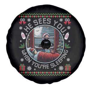 Funny Christmas Diddy Spare Tire Cover He Sees You When You Are Sleeping Baby Oil Ugly Xmas TS11 Print Your Wear