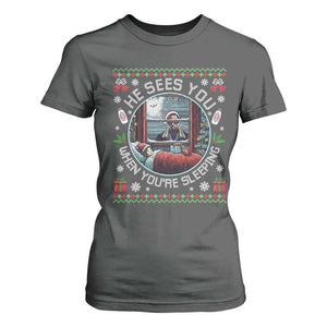 Funny Christmas Diddy T Shirt For Women He Sees You When You Are Sleeping Baby Oil Ugly Xmas TS11 Dark Heather Print Your Wear