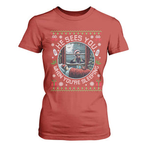 Funny Christmas Diddy T Shirt For Women He Sees You When You Are Sleeping Baby Oil Ugly Xmas TS11 Red Print Your Wear