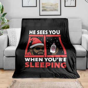 Funny Christmas Diddy Throw Blanket He Sees You When You Are Sleeping Baby Oil TS11 Print Your Wear