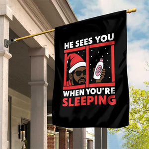 Funny Christmas Diddy Garden Flag He Sees You When You Are Sleeping Baby Oil TS11 Print Your Wear