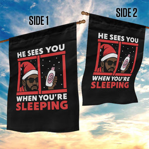 Funny Christmas Diddy Garden Flag He Sees You When You Are Sleeping Baby Oil TS11 Print Your Wear
