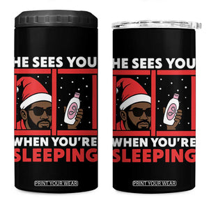 Funny Christmas Diddy 4 in 1 Can Cooler Tumbler He Sees You When You Are Sleeping Baby Oil TS11 One Size: 16 oz Black Print Your Wear