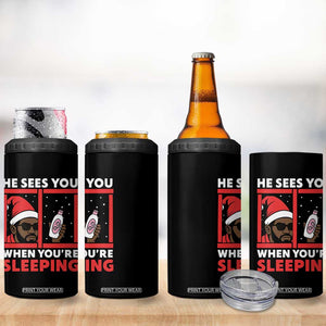 Funny Christmas Diddy 4 in 1 Can Cooler Tumbler He Sees You When You Are Sleeping Baby Oil TS11 Print Your Wear