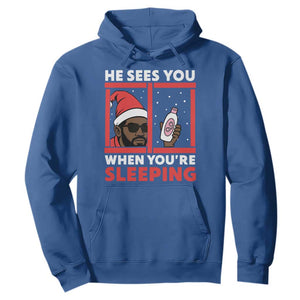 Funny Christmas Diddy Hoodie He Sees You When You Are Sleeping Baby Oil TS11 Royal Blue Print Your Wear