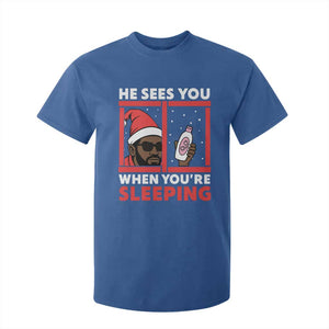 Funny Christmas Diddy T Shirt For Kid He Sees You When You Are Sleeping Baby Oil TS11 Royal Blue Print Your Wear