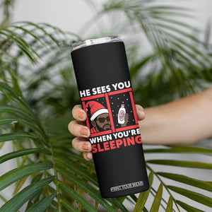 Funny Christmas Diddy Skinny Tumbler He Sees You When You Are Sleeping Baby Oil TS11 Print Your Wear