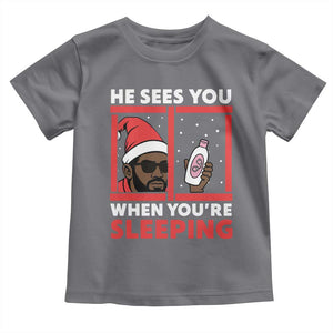 Funny Christmas Diddy Toddler T Shirt He Sees You When You Are Sleeping Baby Oil TS11 Charcoal Print Your Wear