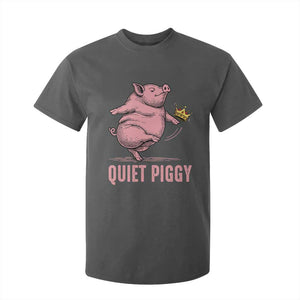 Funny Quiet Piggy T Shirt For Kid Pig Political Humor No King TS11 Dark Heather Print Your Wear