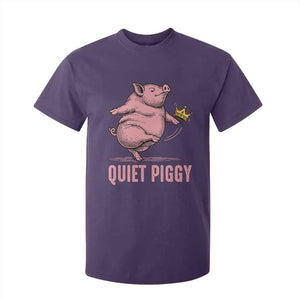 Funny Quiet Piggy T Shirt For Kid Pig Political Humor No King TS11 Purple Print Your Wear